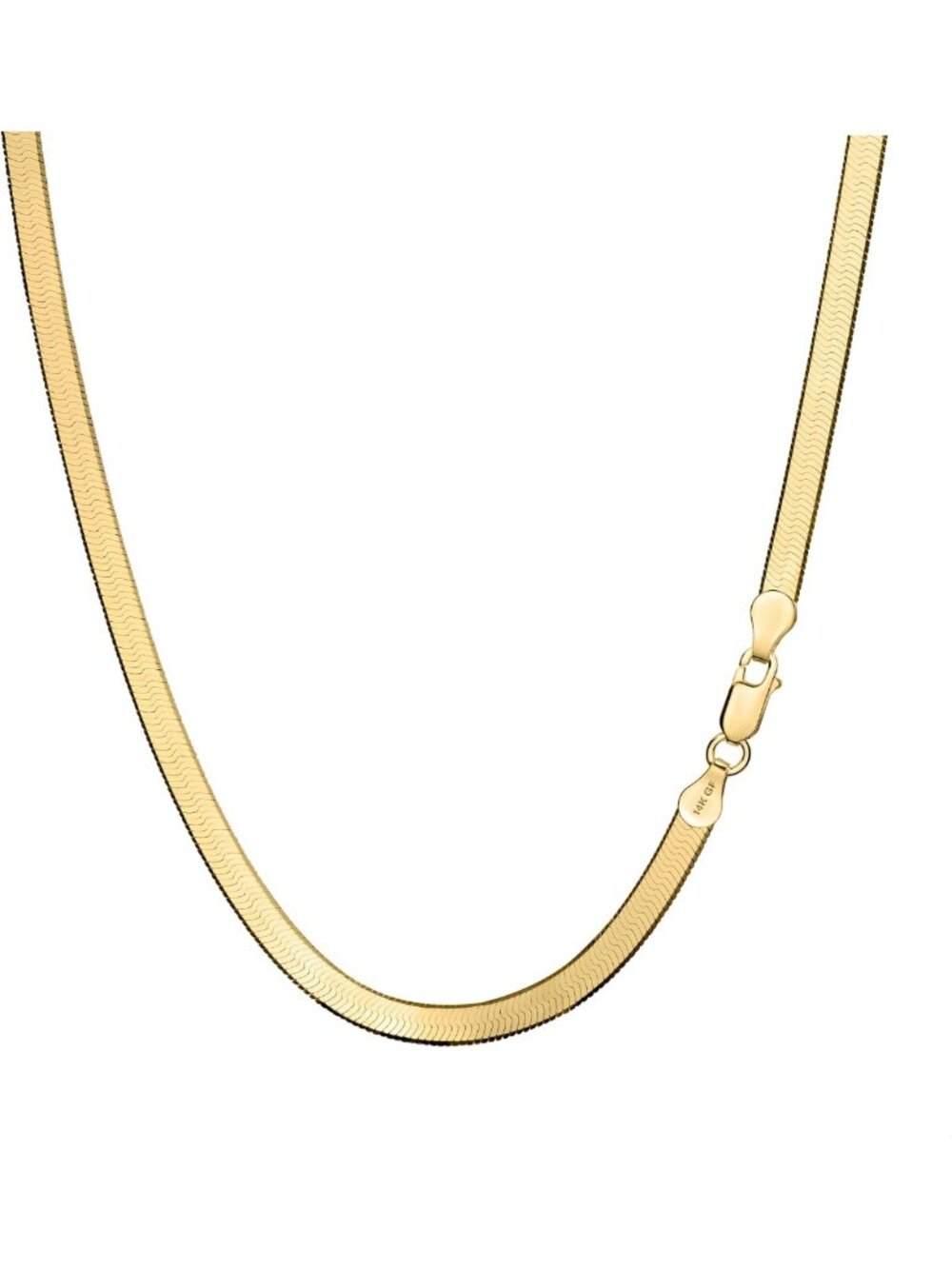 14K Gold Herringbone Chain Necklace for Women & Men - Layered Flat Snake Jewelry